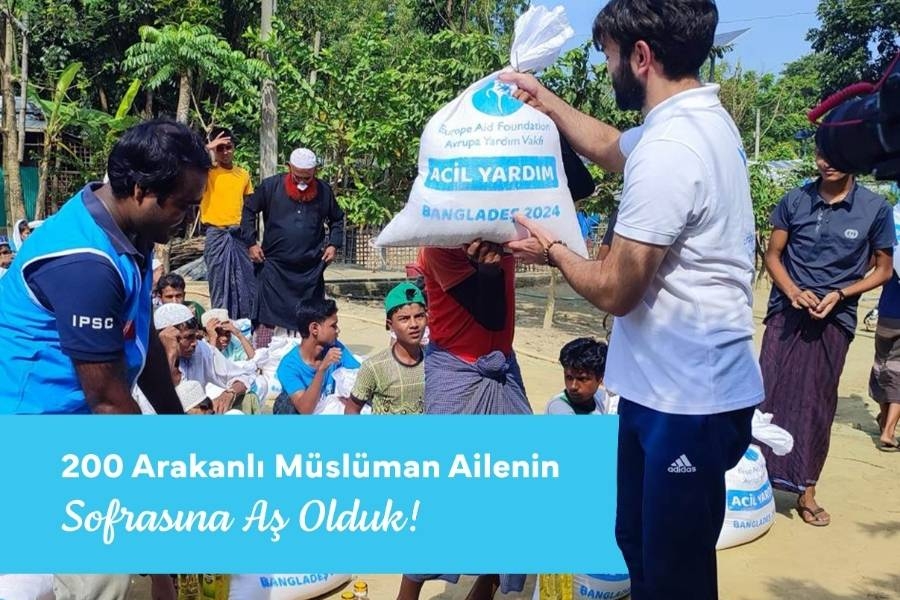 Wir haben den Tisch von 200 muslimischen Rohingya-Familien bedient!