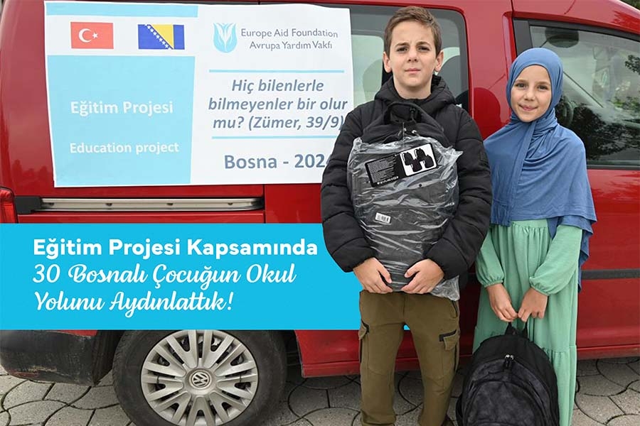 Eğitim Projesi Kapsamında 30 Bosnalı Çocuğun Okul Yolunu Aydınlattık!